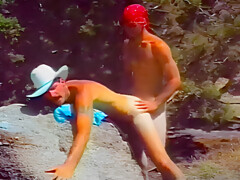 Muscular Cowboy Gets On His Knees To Give Wet Deepthroat Then Gets Fucked